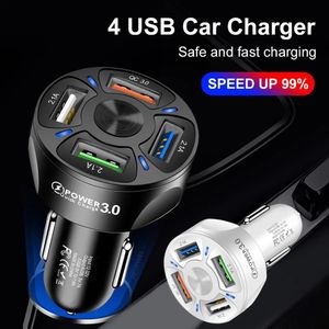 4 منافذ شاحن سيارة USB Quick 7A Mini Fast Charging for iPhone 11 Xiaomi Huawei محول طاقة الهاتف المحمول في السيارة