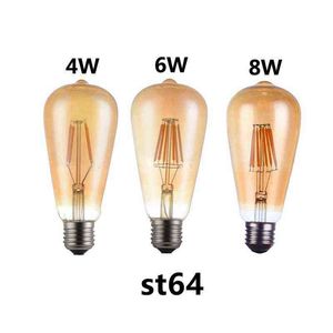 E27 V LED RETRO LAMP W W W edison glödlampa ST64 Vintage dekoration bombillas led filament ampullen glödlampa H220428