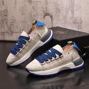 Italy Classic Business Wedding Dress Party Shoes Autumn Spring Vulcanized Lace-up Casual Sneakers Comfortable Round Toe Thick Bottom Driving Walking Loafers