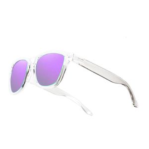 Solglasögon Dokly Fashion Clear Purple Color Women Polariserad varumärkesdesigner Mirror Lens överdimensionerade kvinnliga glasögon