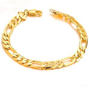 Corrente de link de moda personalizada pulseira banhada a ouro de cobre para jóias masculinas