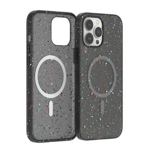 Magnetiskt silikongummi glitter mobiltelefonfodral för iPhone 12 13 14 pro max support magsafe trådlös laddning