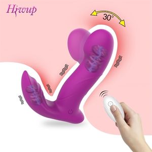 Trådlös fjärrkontroll Dildo Clitoris Stimulator Wearable Finger Wiggling Vibrator Female Sex Toys Shop for Women Par Adult 220704
