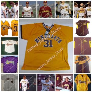 Dave Winfield Minnesota Golden Gophers College Baseball Jersey 11 Paul Molitor 23 Max Meyer 4 Eli Wilson 10 Cole McDevitt 1 Ben Mezzenga Jerry Ujdur George Thomas