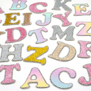 Nozioni di cucito A-Z Toppe con lettere inglesi con strass Toppe applicate su borse per vestiti Termoadesive su accessori Nome fai da te 50 mm