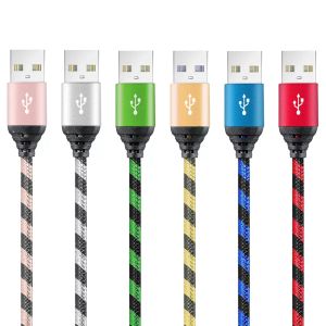 1 M 2m Kolorowe płaskie oplatane kable Type-C Linia danych USB Ładowarka Synchronizacja Weave Kabel z makaronem do Samsung S7 Edge S8