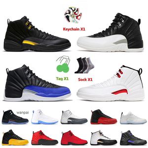 2024 Top Fashion 2022 Jumpman 12s 12 Tênis de basquete Preto Táxi Playoffs Hyper Royal Twist Utility Baixo Páscoa Reversa Flu Jogo Dark Concord Fiba