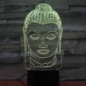 Night Lights 3d Lampe Buddha Illusion Led Lamps Optical Light With 7 Colors For Home Office Room Theme Decoration Kids Adults Gift