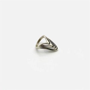 Independent Five-Fold Wave Ring Retro Niche Light Luxury 925 Sterling Silver Kiko Style Couple Fashion Trend Jewelry Accessories