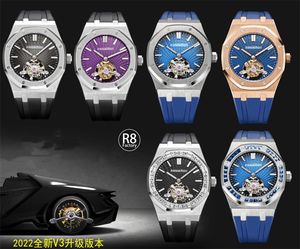 R8 Montre de luxe luxury watch men watches 41X10.6mm Swiss 2924 Tourbillon manual mechanical movement steel case Wristwatches 70 hours power storage