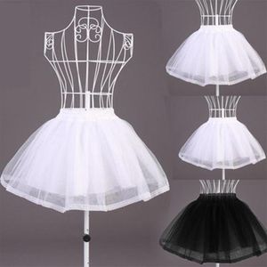 Petticoats kvinnor flickor dubbel lager solid färg kort tyllkettletar elastiska midjeband en linje mesh underskirt