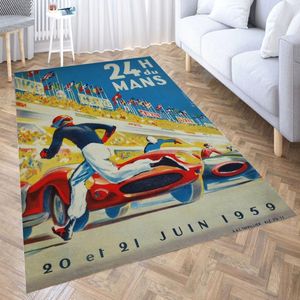 Tapetes 24 heures du mans 1959 3D Impressão Quarto Quarto Anti-Slip Tapetes de piso de piso em casa moda tapetes tapetes