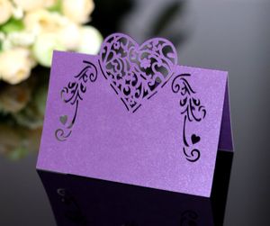 Convites de casamento Laser Cut Shape Place Cards Nome para a decoração de decoração de mesa de festas de casamento