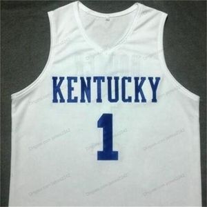 Nikivip Özel Vintage Devin Booker #1 Kentucky Basketbol Forması Erkekler Tüm dikişli Beyaz Her Boyut 2xs-5xl Ad ve Numaralı En İyi Kalite