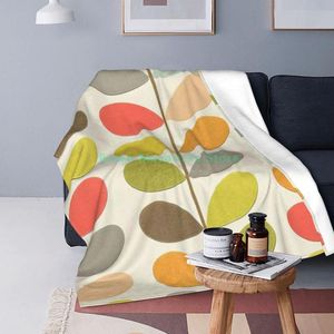 Coperte Orla Kiely Coperta in flanella Decorazione foglia colorata portatile super caldo per trapunta per auto domestica