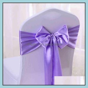 Party Decoration Chair Decorative Satin Sashes Bow Chairs Back Tie Bands Ribbon Wedding Events Bankett Home Kitchen Tabaccoshop Dhyi0