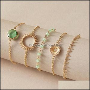 Ссылка цепочки браслеты ювелирные изделия 4pcs/set link chian для женщин с золоты