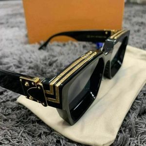 2022 Luxury Millionaire 96006 occhiali da sole Full Frame Designer vintage Occhiali da sole per uomini Shiny Gold Hot Sell Gold Plodato Top 96006