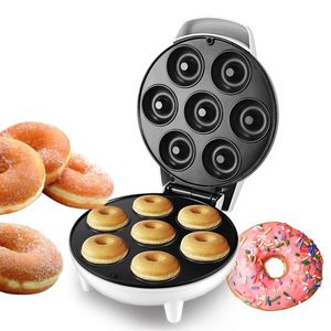 Brödtillverkare 220V Hem Donut Maker Breakfast Cake Round Egg Baking Machine Fast Heating Oven Pan Breakfastbread