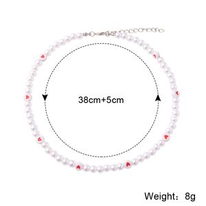 Choker Necklaces for Women Capsule Pearls Necklaces Heart Spacer Beaded Necklace Chokers Bijoux Femme Jewelry