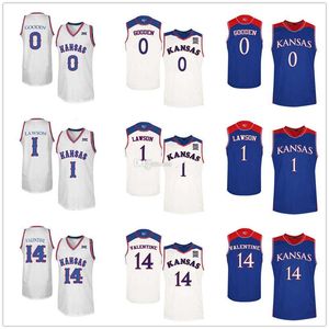 Nikivip Kansas Jayhawks College #0 Drew Gooden Basketball Jerseys #1 Dedric Lawson #14 Darnell Valentine Mens Stitched Custom Any Number Name