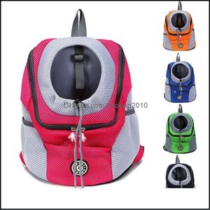 Dog Carrier Supplies Pet Home Garden Breathable Mesh Double Shoder Portable Travel Backpacks Outdoor Pets Carriers Bag Front Backpack Head