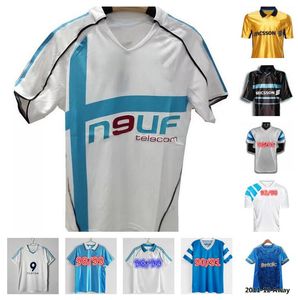 Retro Marseilles Drogba L.Blanc Futbol Formaları 1990 1991 1992 1993 1998 1999 2000 2003 2004 2005 2006 Ribery Barthez Ravanelli Gallas Drogba Desailly Futbol Gömlek