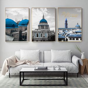 Building Sea Abstract Nordic Style Posters And Prints Canvas Painting Wall Art For Living Room Decorative Pictures