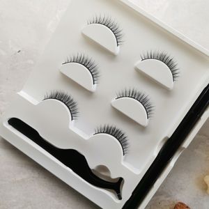 3 Paar magnetische Wimpern-Set, selbstklebende Eyeliner-Pinzetten-Clips