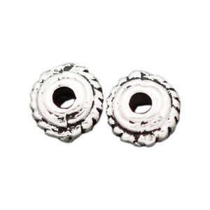 Alloy Screw Thread Orchid Rondelle Beads Spacers 4.8x4.8mm Antique Silver Loose Bead Jewelry Findings L640 300pcs/lot