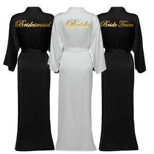 Wholesale chiffon satin robe for sale - Group buy Women s Sleepwear Satin Chiffon Robes Long Sleeve Black Custom Bridesmaid Bride Robe Women Wedding Bathrobe Homewear
