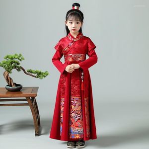I bambini ricamano HanFu Ancient Student Costume BoyGirl Party Eseguono Pography Dress Baby Abiti tradizionali dell'anno cinese