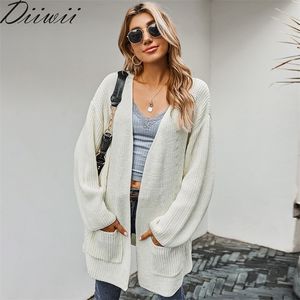 Diiwii Hot Style Autumn Winter Fashion Women Sweater Thick Cardigan Coat LJ201113