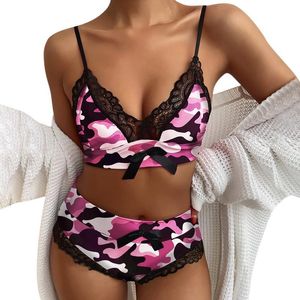 Damen-Nachtwäsche, sexy Leopardenmuster-Dessous-Set, Damen-Pyjama-Schleife, Babydoll-Nachtwäsche, süßes Cami-Top und Shorts, Pijama MujerWomen's