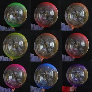 10pcs18 polegadas balão de bolha de cristal de duas cores onda redonda transparente festa de aniversário de casamento suprimentos de decoração de hélio 220523