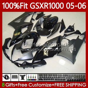 OEM MOTO Body For SUZUKI GSXR 1000 CC K5 GSX-R1000 2005 2006 Bodywork 122No.77 GSXR-1000 GSXR1000 1000CC 05 06 GSX R1000 05-06 Injection Mold Fairings Kit stock black