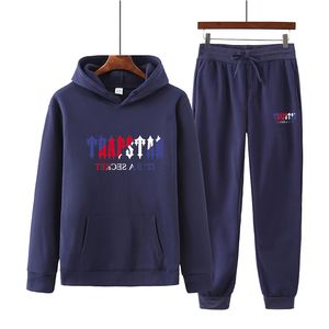 Men's New Brand Printed TRAPSTAR Autumn And Winter Sports Leisure Fitness Suit With a Little HOODIE Sweatshirt Pants Men's Sports