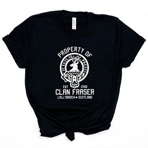 Proprietà di Clan Foster Thirt Women T-shirts Outlander Book Series Jamie Fraser Sassenach Tshirts Vintage Tees Casual Top S