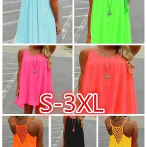 Summer Style 7 COLORS Women Clothing Beach Dress Fluorescence Female Summer Dress Chiffon Voile Women Dress Plus Size 220527