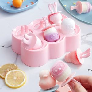 Silikon Ice Cream Mögel 6 Hål Popsicle Cube Maker Mögel Chokladfack Kök Gadgets vid havet BBE13497