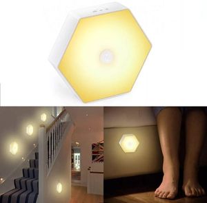 Gece Işıkları Hareket Sensörü Işık 2 Aydınlatma Modları Dolap Dolabı Asabilir Merdivenler Duvar Lambası Tuvalet Yatak Odası Gecesi için Şarj Edilebilir