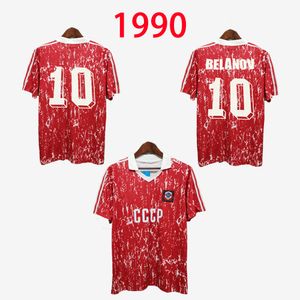 1990 USSR home red soccer jerseys CCCP Soviet Union retro 90 football shirts Vintage Classic uniforms BELANOV DOBROVOLSKI S-2XL #10 BELANOV PROTASOV top quality