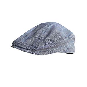 New Men Hats Spring Summer Summer Autumn Sun Hats 신문 판매자 클래식 서양 신문 판매자 Caps Plaid Cotton Flat Edge Men Berets Cap J220722