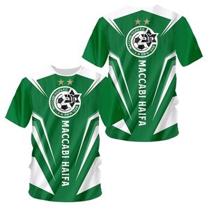 Israel Maccabi Haifa Jersey Summer Men Soccer Plus Size Maccabi Haifa T-Shirts Flagg Kort ärmgröna Apes fans Soccer Clothing 220606
