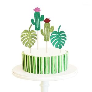 Altre forniture per feste festive Omilut Cactus Glittery Cupcake Topper Taco Bout A Baby Cake Decor Cannucce di carta Tropical usa e getta