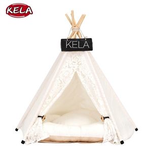 Pet House Sevimli Köpek Çadır Dışında Köpek Kennels Yıkanabilir Çadır Teepee Yatak Kedi Taşınabilir Köpek Yatağı Y200330