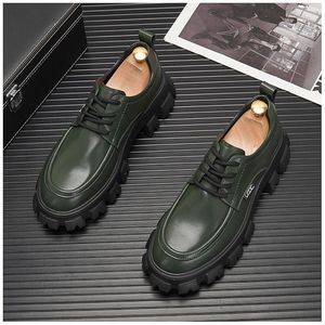 2022 Men Casual Shoes Fashion Leather Male Loafers Moccasins Slip On Men's Flats Dress shoes Thick bottom Shoe