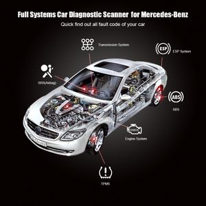 Ny Konnewei KW360 OBD2 Bilskanner OBD 2 Diagnostiska verktyg för Mercedes-Benz Fullständiga system Diagnostiska verktyg ABS AIRBAG ABS Oljeåterställning Snabbförsändelse