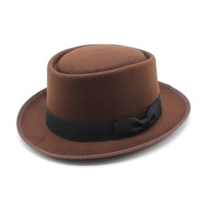 Fedora-Hut für Frauen Männer Fedoras Filzhüte Frau Mann Vintage Flacher Hut Weiblich Männlich Kleine Krempe Kappe Herrenmode Herbst Winter Caps Party Weihnachtsgeschenk Großhandel