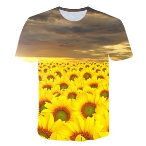 Herren T-Shirts Sonnenblume T-Shirt Blume 3D-Druck Männer Frauen Mode Übergroße T-Shirts Kinder Junge Mädchen T-Shirts Tops Harajuku Weibliche Shirts Camiseta
